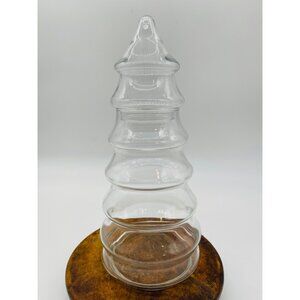 Vintage 12" Clear Glass Christmas Tree Jar Apothecary Storage Container